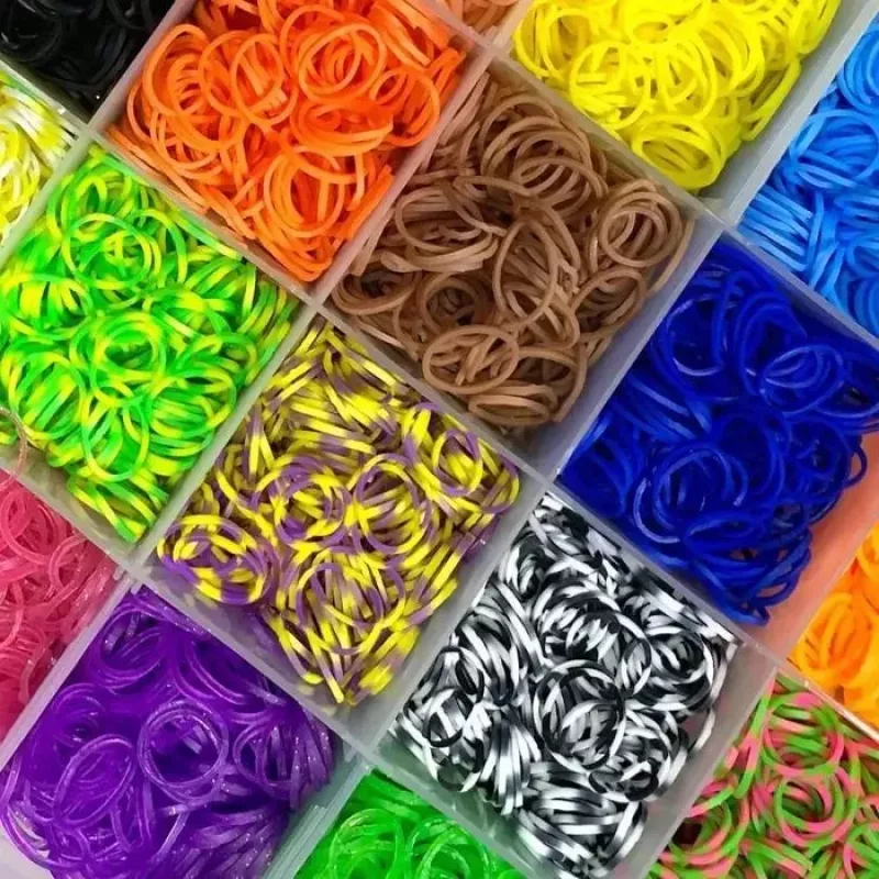 Kiddyz Conjunto de criação de pulseiras de 4400 peças com elásticos, ganchos, clipes e charms, caixa de arrumação organizada, multicolor