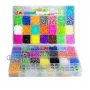 Kiddyz Conjunto de criação de pulseiras de 4400 peças com elásticos, ganchos, clipes e charms, caixa de arrumação organizada, multicolor