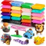 Kiddyz conjunto de 24 peças de plasticina de modelar macia de secagem ao ar não tóxica brinquedo criativo DIY multicolor