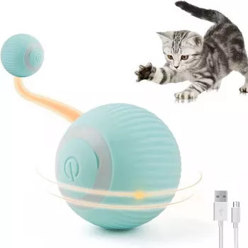 iLike Brinquedo interativo para animais iBL bola rolante 4,3 cm com movimento automático / LED noturno recarregável USB-C