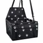 iLike Transportadora pequena para cães e gatos para viagens de carro, impermeável e dobrável, padrão de pegadas preto
