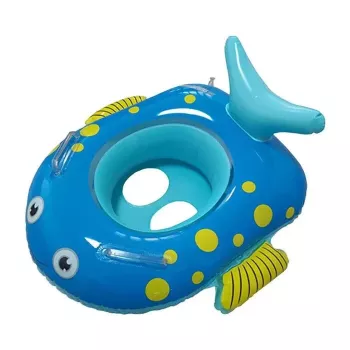 IVY Assento flutuador insuflável para bebé 61×59×28cm em forma de peixe com apoio de pega
