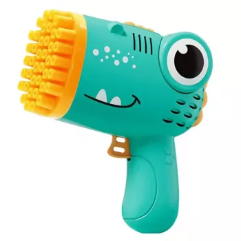 Kiddyz Pistola de bolhas 40 orifícios com suporte para garrafa para festas infantis em casa e jogos ao ar livre