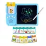 Kiddyz Tablet de aprendizagem com 112 cartões falantes e tablet de escrita LCD 8,5 polegadas, brinquedo educativo recarregável USB para crianças de 3-8 anos