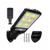 Elight Candeeiro de rua solar LED LU17 120 COB sensor PIR + design impermeável construção ABS preto