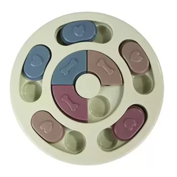 iLike Comedouro Puzzle para Cães diam. 24 cm Brinquedo Interativo Slow-Eating Jogo de Treino Multicolor
