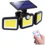 Elight Luz de Parede Solar com Sensor 3em1 LS6 com Detetor de Movimento, Comando Remoto & Painel Solar com Cabo Preto