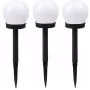 Elight Conjunto de Luzes Solares Globo de Jardim 3unid. 10cm LED Branco Frio com Sensor Crepuscular Impermeável Preto