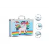 iLike Conjunto de Arte de Papelaria para Crianças 145pcs Kit de Desenho Criativo Estojo Azul Kiddyz KIDD-ART-145B-BL