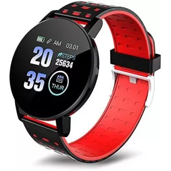 iWear Smart Band 119s Plus Monitor de Atividade Frequência Cardíaca & Monitor de Sono Preto Vermelho