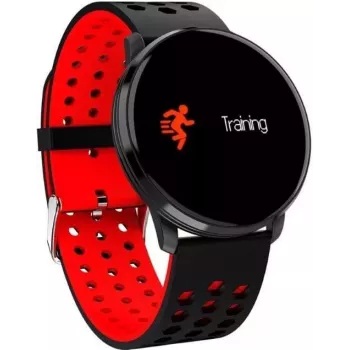 iWear M9 Relógio Inteligente & de Fitness Redondo com Full Touch 1,3 polegadas IPS, Controlo de Multimédia, Frequência Cardíaca, Pressão Arterial, Preto