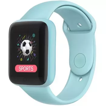 iWear M7 Relógio Inteligente & de Fitness com Full Touch 1,3 polegadas IPS, Controlo de Multimédia, Frequência Cardíaca, Pressão Arterial, Azul Claro