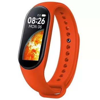 iWear SM7 Pulseira inteligente 0,96 polegadas TFT Monitor de atividade IP67 com medição de frequência cardíaca e tensão arterial, monitorização do sono, notificações de redes sociais, vermelho
