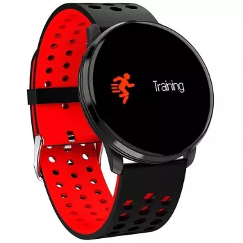 iWear M9 Relógio inteligente redondo Smart & Fit com ecrã tátil total 1,3 polegadas IPS, controlo de multimédia, frequência cardíaca, tensão arterial, preto