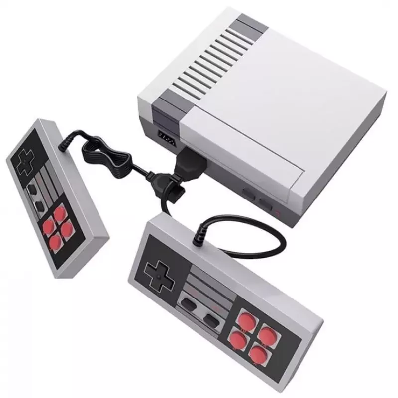 GameBox R6 Consola de jogos retro 8 bits TV AV RCA analógica com dois comandos e 620 jogos integrados