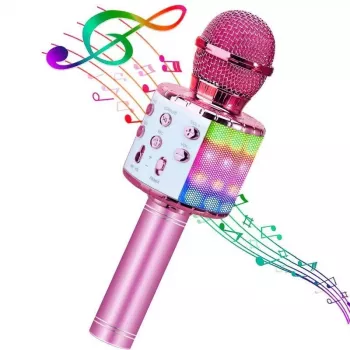 Bemi M85 Microfone de karaoke com altifalantes e gravação para crianças e adultos, Micro SD, USB, Bluetooth