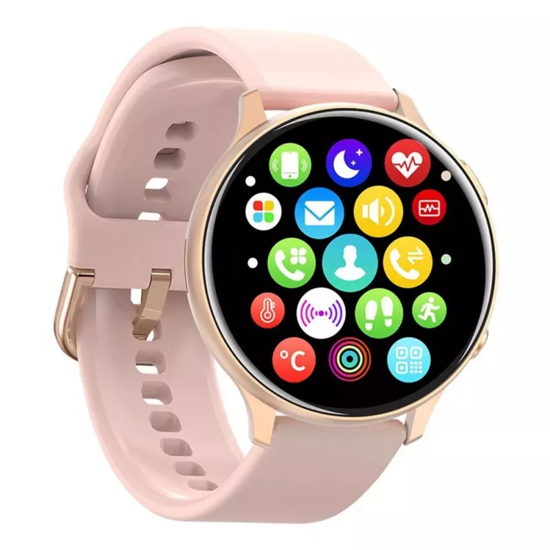 iWear Active 2 Relógio inteligente desportivo em alumínio com chamadas BT 1.3'' ecrã IPS com monitor de frequência cardíaca / oxigénio rosa