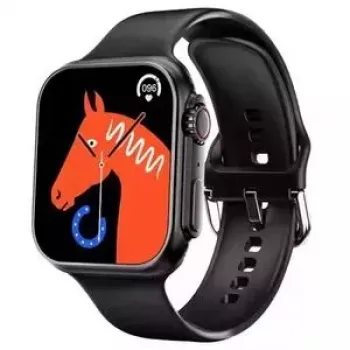 iWear WS78 Plus Relógio inteligente com ecrã infinito de 2,0 polegadas em alumínio-cerâmica, chamadas BT duplas, medidor de frequência cardíaca preto