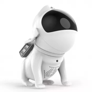 Elight G6 Projetor de parede e teto com efeito nebulosa cão espacial e altifalante, aplicação Bluetooth, comando, branco