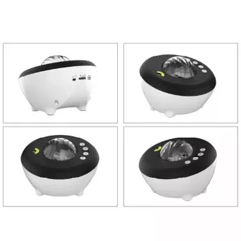 Elight J1 Projetor aurora com sons de ambiente e altifalante Bluetooth, controlo por aplicação Smart Wi-Fi Bluetooth, branco