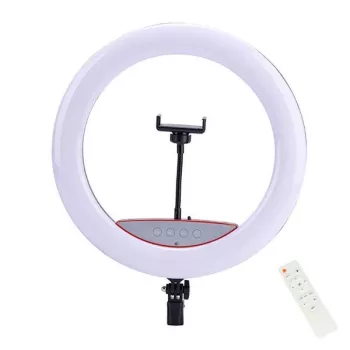 Elight SR14 Anel de luz LED 36cm com suporte para smartphone + adaptador 220V + comando Bluetooth preto