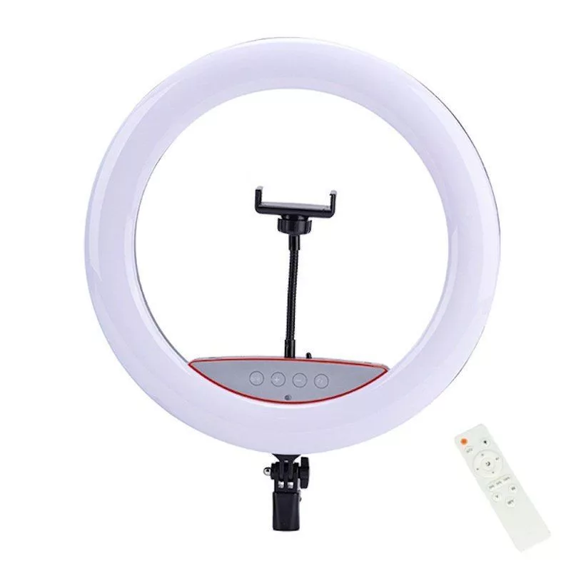 Elight SR14 Anel de luz LED 36cm com suporte para smartphone + adaptador 220V + comando Bluetooth preto