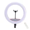 Elight SR14 Anel de luz LED 36cm com suporte para smartphone + adaptador 220V + comando Bluetooth preto