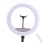 Elight SR14 Anel de luz LED 36cm com suporte para smartphone + adaptador 220V + comando Bluetooth preto