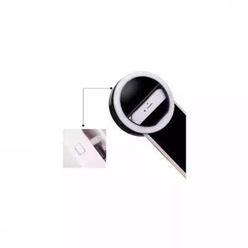 Elight CL1 Luz LED de viagem portátil para smartphone, clip-on simples, para selfies perfeitas, com bateria, preto
