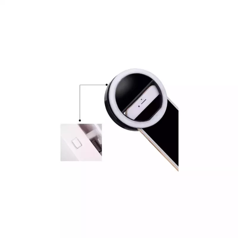 Elight CL1 Luz LED de viagem portátil para smartphone, clip-on simples, para selfies perfeitas, com bateria, preto
