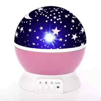 Elight L1 Projetor de céu estrelado e candeeiro de noite 2 em 1 com 4x AAA / cabo USB alimentação 220V rosa