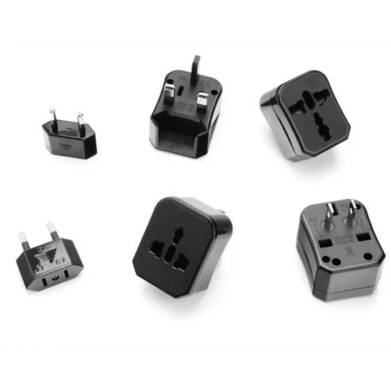 iLike CP TR1 Adaptador múltiplo de rede 3 em 1 UK 3 pinos - Euro 2 pinos - US (EUA) - Ásia + estojo de armazenamento preto