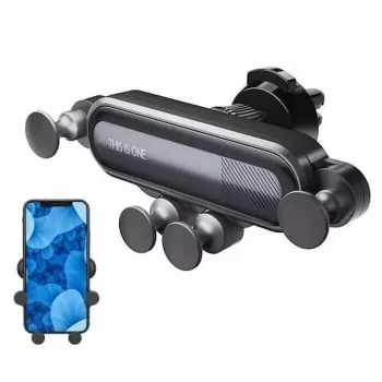 WoW O4 Octopus Suporte de smartphone para grelha de ventilação de automóvel com fixação automática por gravidade de 4 pontos (6.5 máx) preto