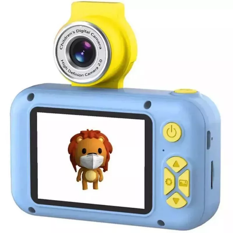 CP FL1 Câmara fotográfica e de vídeo infantil HD 1080p com objetiva dobrável e slot para cartão MicroSD, 2 ecrãs LCD a cores