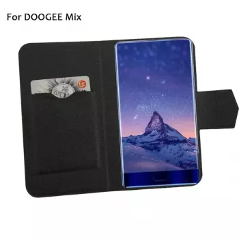 Doogee MIX Capa tipo carteira com protetor de ecrã em vidro temperado – conjunto preto