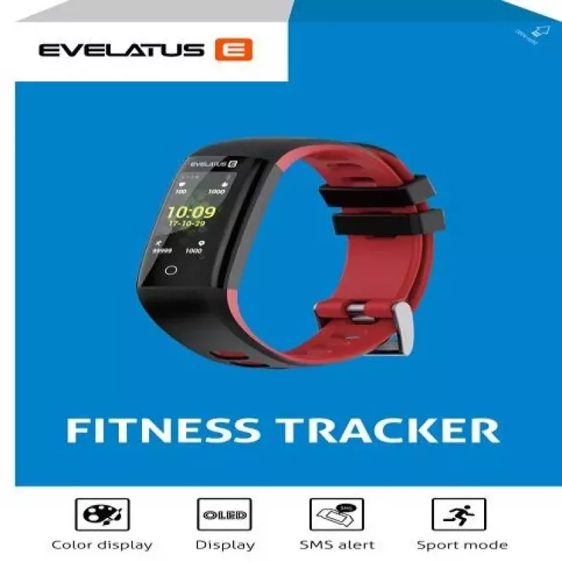 Evelatus Monitor de atividade EFT02 preto vermelho