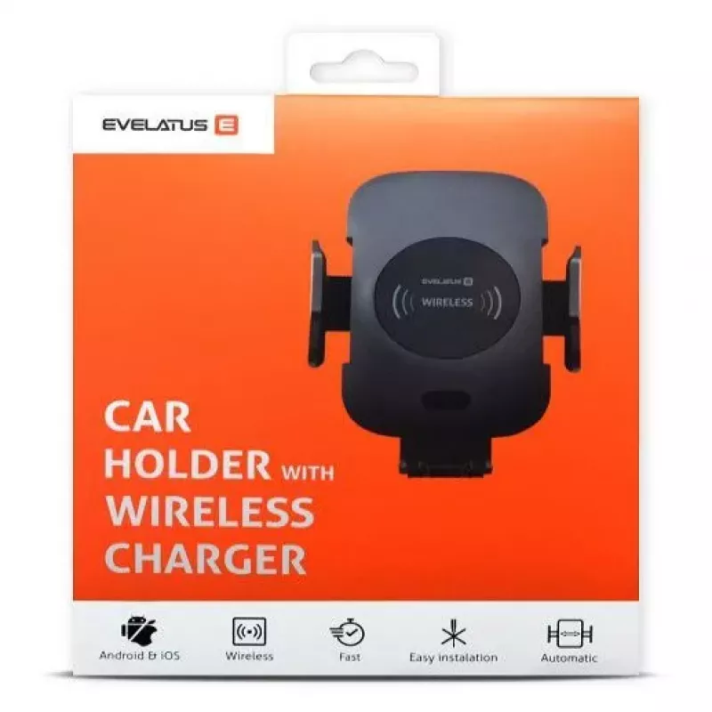 Evelatus Suporte para carro com carregamento sem fios 10W WCH01 preto