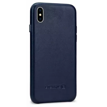 Evelatus Capa de couro para Apple iPhone X / XS - azul-escuro