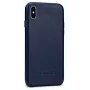 Evelatus Capa de couro para Apple iPhone X / XS - azul-escuro