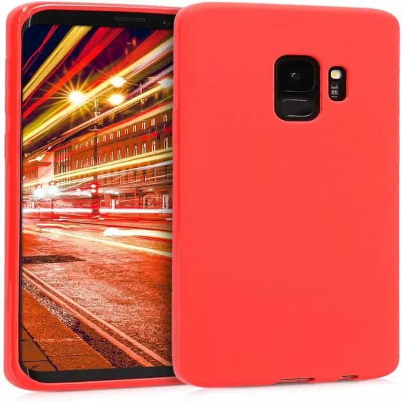 Evelatus Capa de silicone Soft Touch Premium para Samsung Galaxy S9 Plus vermelho