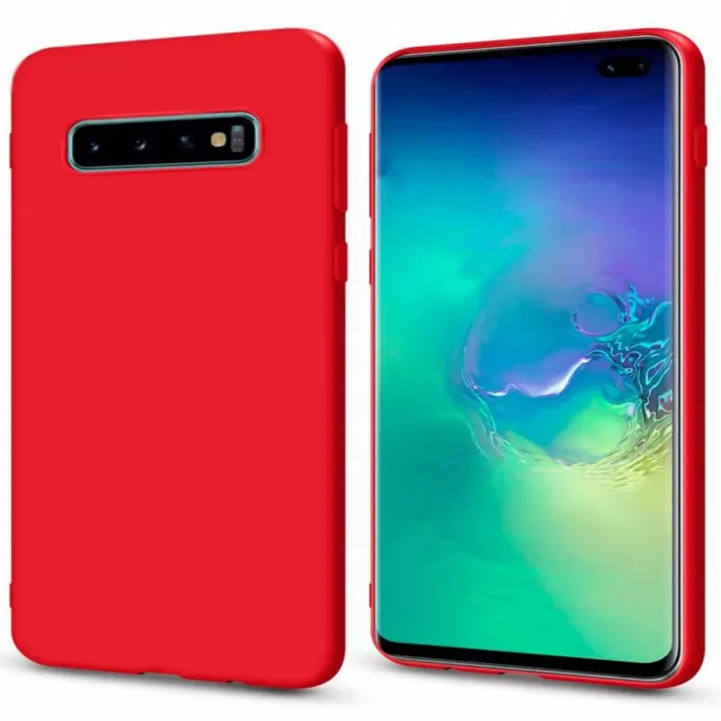 Evelatus Capa de silicone Soft Touch Premium para Samsung Galaxy S10 Plus vermelha