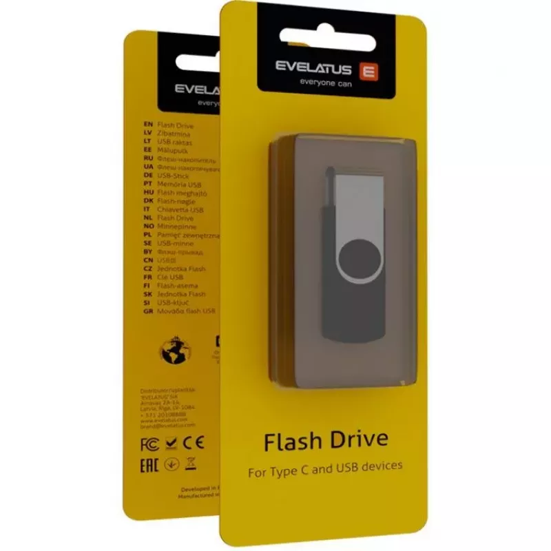 Evelatus Pen USB para Type-C EFD02 64GB preta