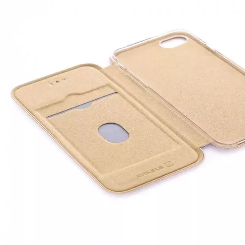 Evelatus Capa tipo livro para Apple iPhone 7/8/SE2020/SE2022 dourada