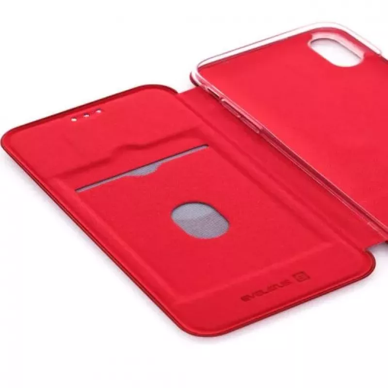 Evelatus Capa tipo livro para Apple iPhone X/Xs vermelho-vinho