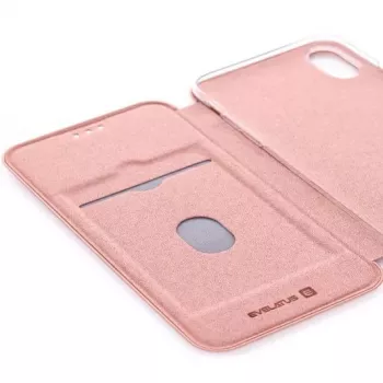 Evelatus Capa tipo livro para Apple iPhone XR rosa-ouro
