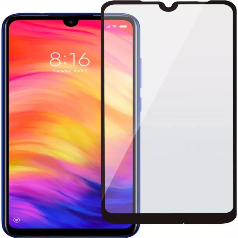 EVELATUS Xiaomi Redmi 7 Protetor de ecrã em vidro 2.5D Full Cover com cola japonesa antiestático