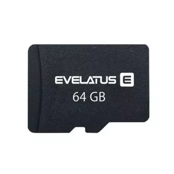 Evelatus Cartão de memória MicroSDXC 64GB Classe 10 UHS-I U1 V10 60MB/s leitura 20MB/s escrita