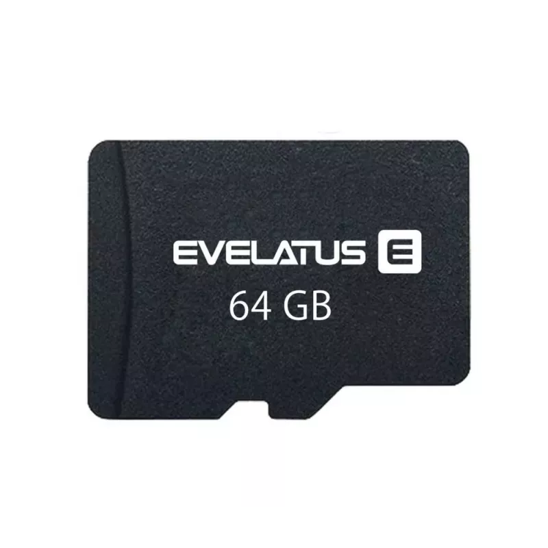 Evelatus Cartão de memória MicroSDXC 64GB Classe 10 UHS-I U1 V10 60MB/s leitura 20MB/s escrita