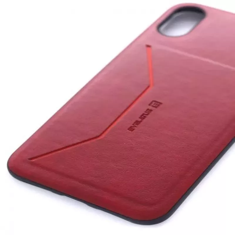 Evelatus Capa traseira de silicone líquido Nobel vermelha para Apple iPhone X