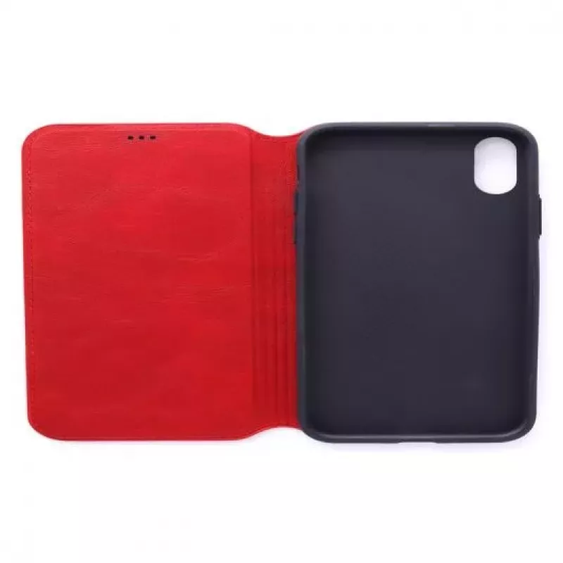 Evelatus Capa traseira em silicone líquido vermelha para Apple iPhone X